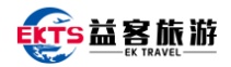 重庆益客旅行网LOGO，红色字体设计，山城重庆元素，旅游图标点缀